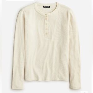 J crew Vintage rib long-sleeve henley T-shirt